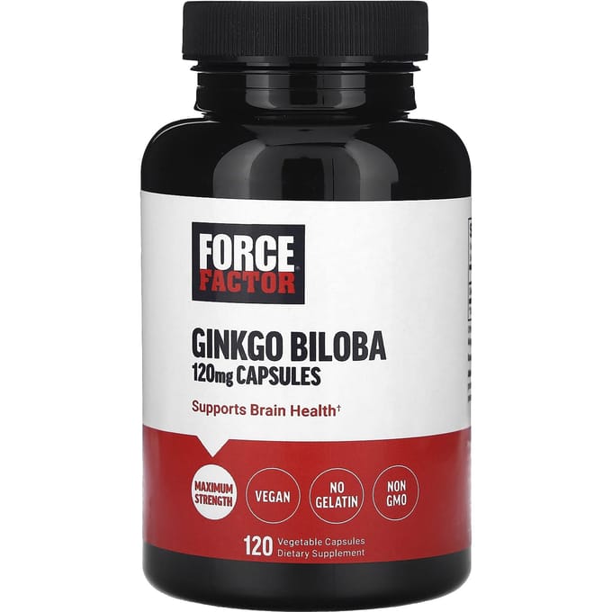 Force Factor, Ginkgo Biloba, 120 mg, 120 gélules végétales