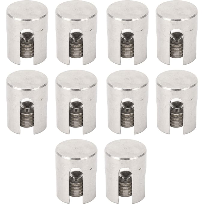 10 stuks Draadkabel Spaliers Kruisklem RVS Kabelleuning Touwklem voor Muur Spaliersysteem white