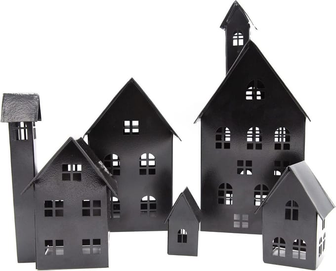 Set van 5 decoratieve lichthuisjes voor tuin en huis