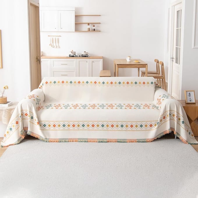 Grote Zachte Chenille Plaid Banken Woonkamer - 180 x 300 cm Beige