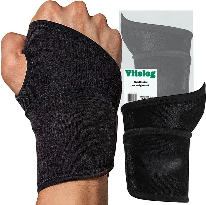 Vitolog - Pols Stabilisatieband - Elastische Band - Zwart - 34 cm