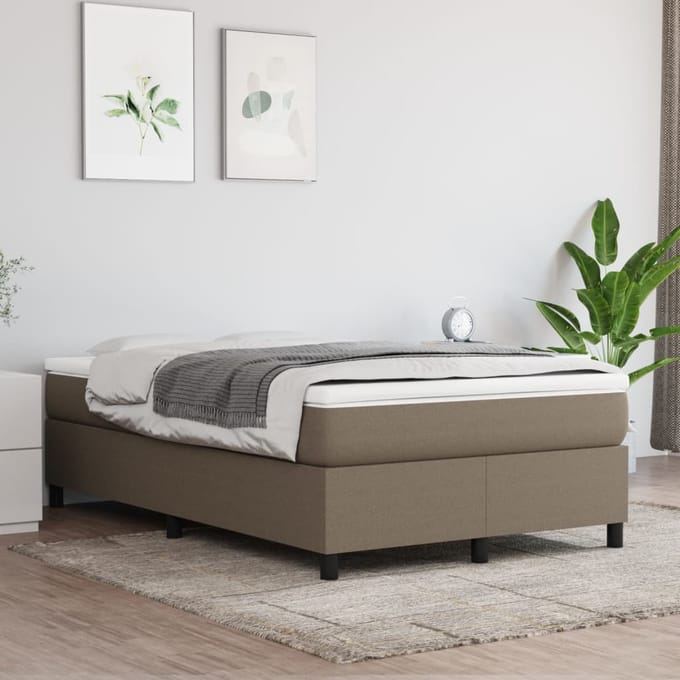 vidaXL - Boxspring - bed - 120x200 - cm - stof - taupe