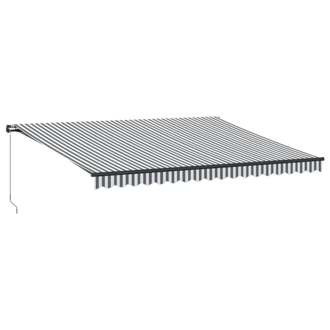vidaXL - Luifel - handmatig - uittrekbaar - 450x350 - cm - antraciet - en - wit