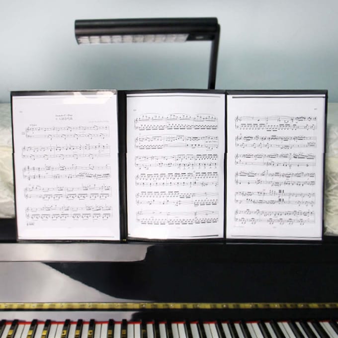Classeur de partitions A4 6 pages, matériau ABS, pour piano, guitare, violon, clip d'extension black