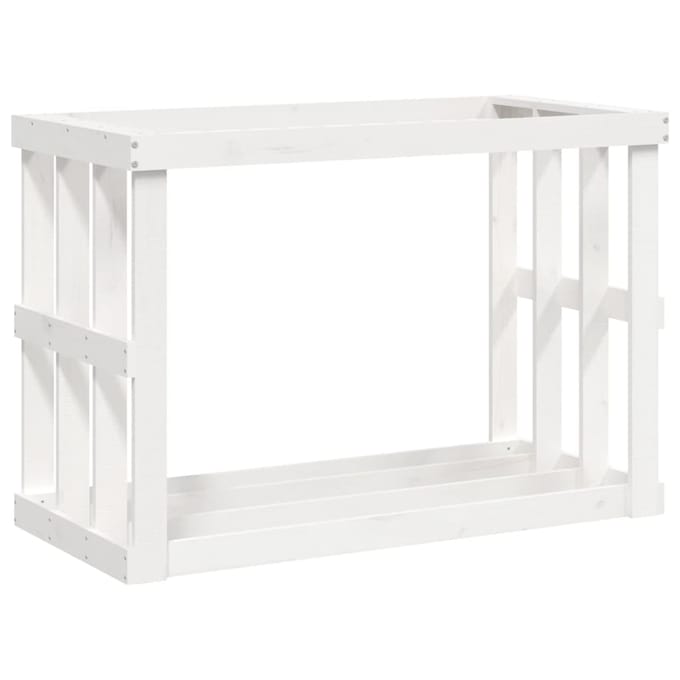 vidaXL - Houtblokhouder - 108x52x74 - cm - massief - grenenhout - wit