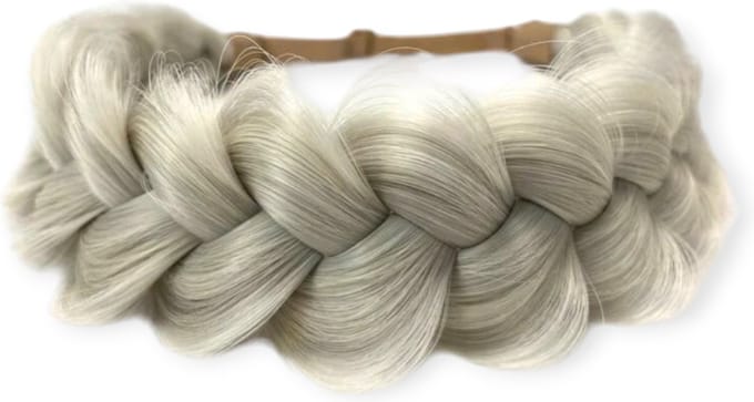 Haarband vlecht vegan hair grey grijs
