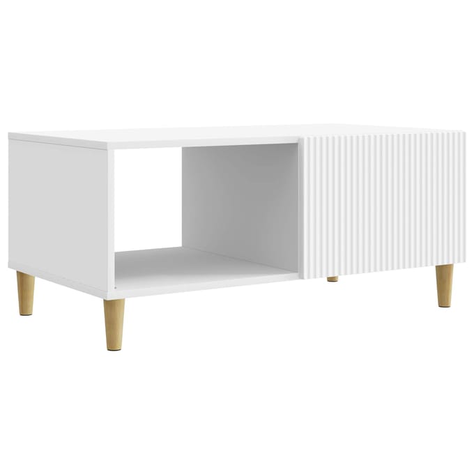 vidaXL - Salontafel - Wit - 90 - x - 50 - x - 40 - cm - Bewerkt - hout