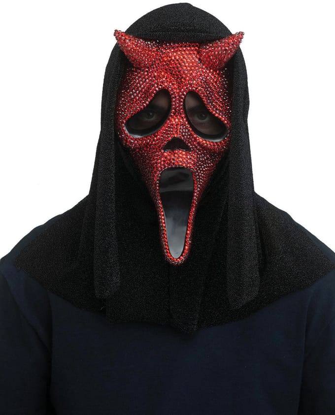 PALMER AGENCIES LTD - Scream Red Devil Rhinestone Masker voor Volwassenen