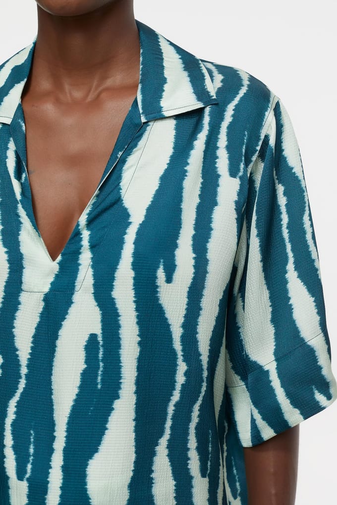 Closed Short Sleeve Tunic Shirts & Blouses Midnight Lake Größe: S | Business hemden Outlet | Damen