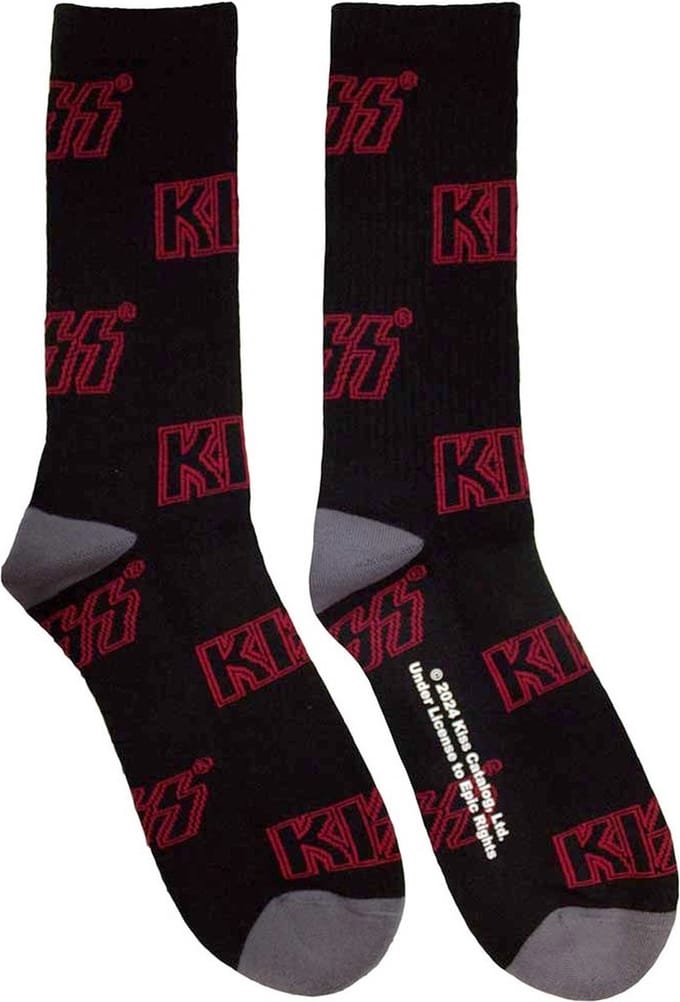 Kiss - Logo Pattern Sokken - Zwart