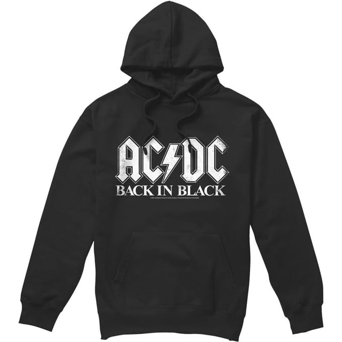 AC/DC Heren Back In Black Hoodie (Zwart)