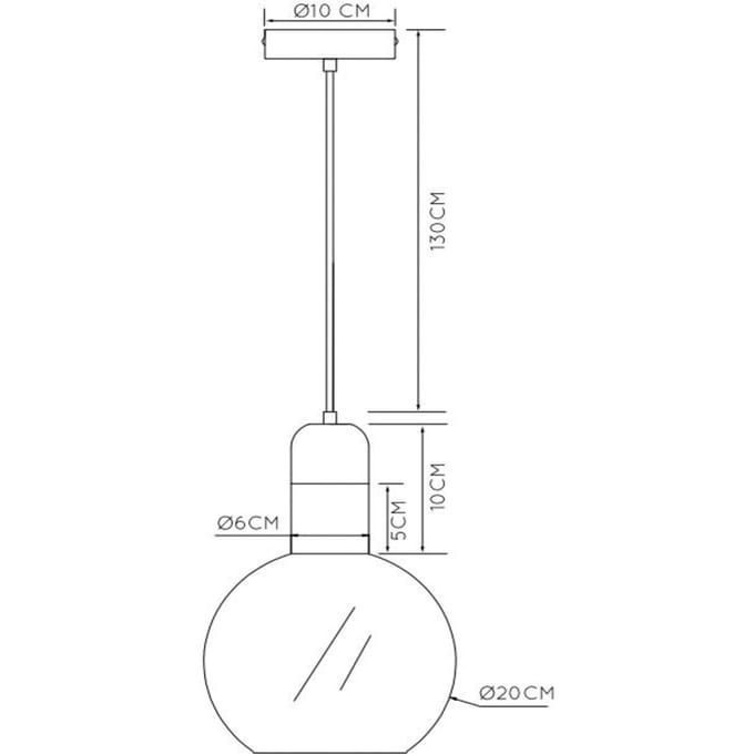 Lucide Hanglamp Julius - Gerookt Glas - 20cm - E27