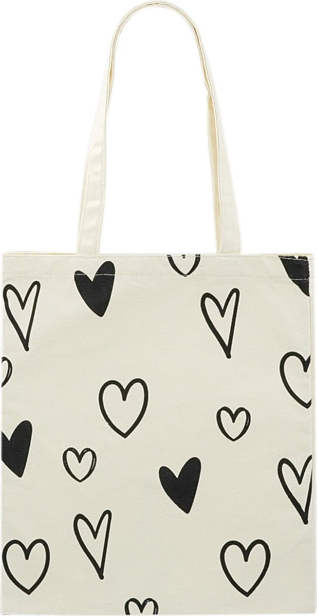 Yehwang canva tas - Hartjes - Katoen en polyester - Beige