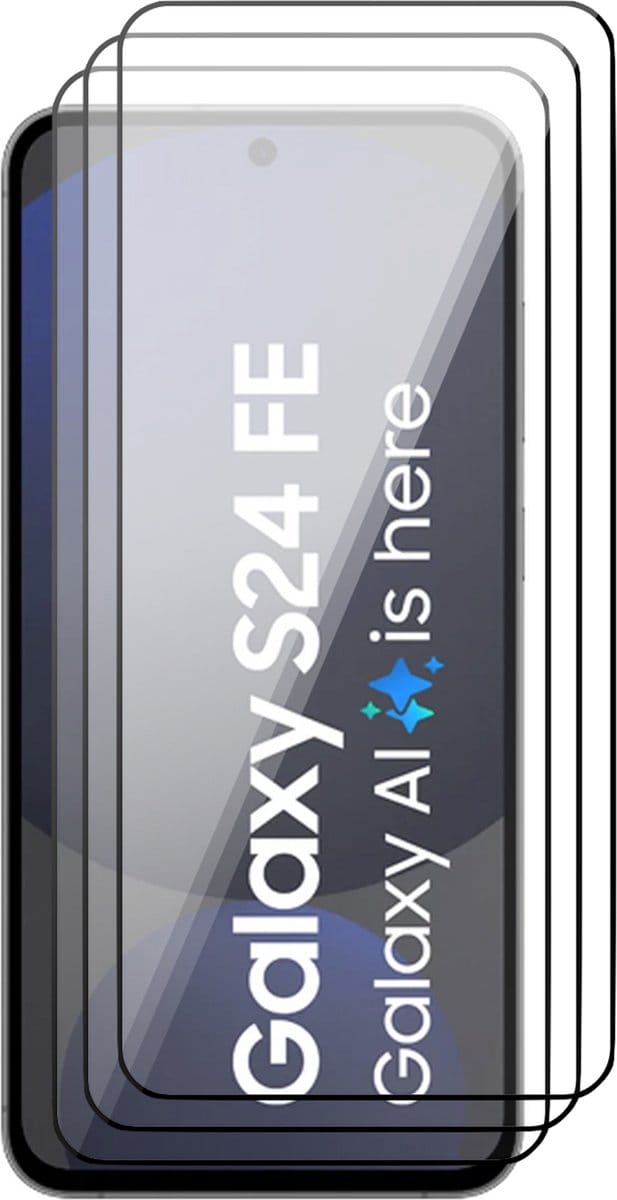 Screenprotector geschikt voor Samsung Galaxy S24 FE - 3x Volledig Dekkend Glas Screen Protector