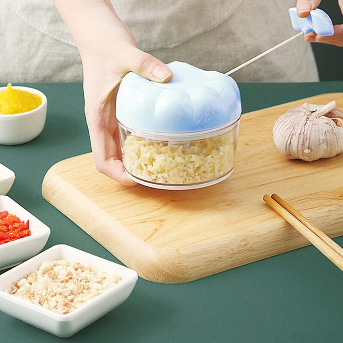 Handmatige Mini Knoflookhakker Crusher Schiller Keukenmachine voor Gember Chili Fruit gray