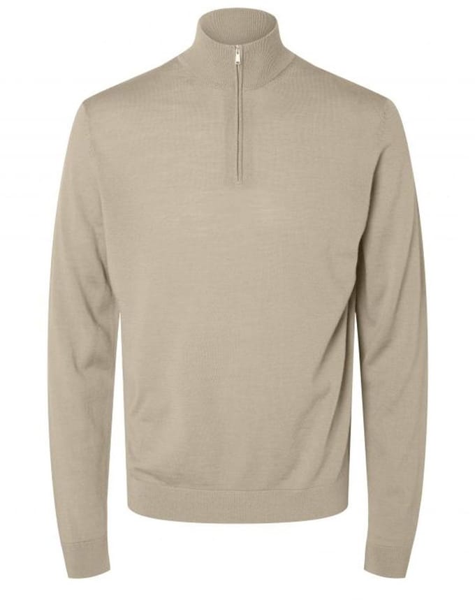 Trui Selected Noos Tray Half Zip Knit - Kelp