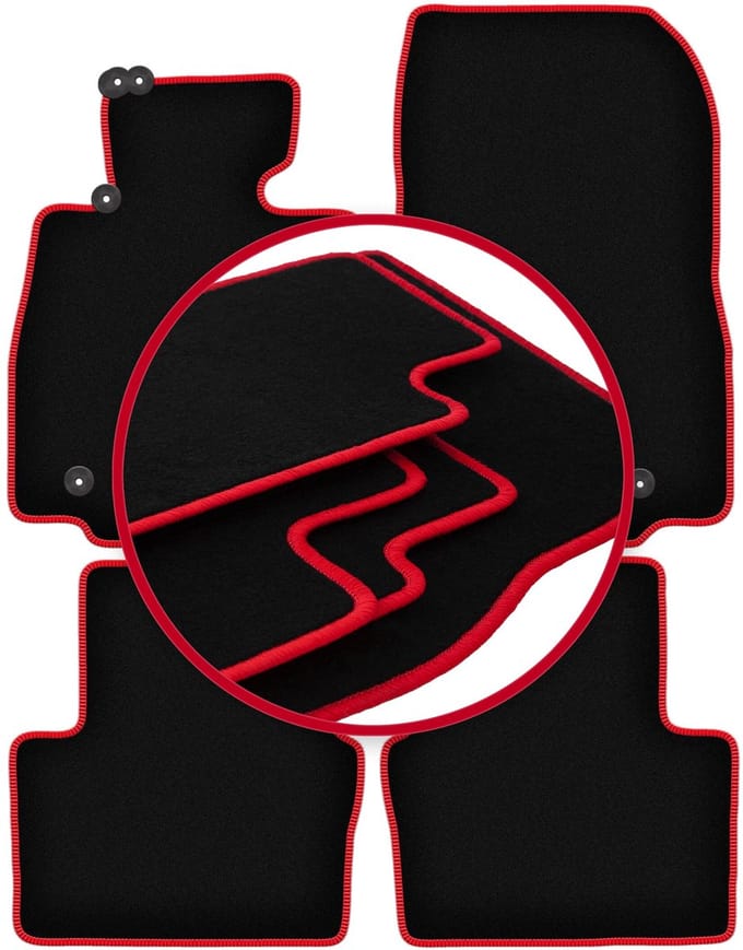 CARLUX-RED automatten voor: Mazda 2 III hatchback (2015-)