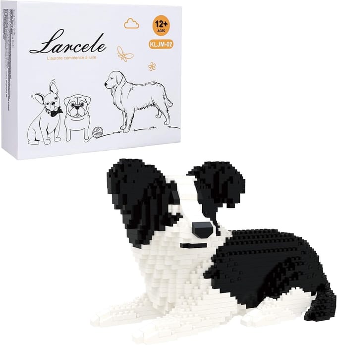 Bouwstenen Hond - Speelgoed Constructie - Creatief Bouwen - 918 Delen - 18cm Breed - Border Collie