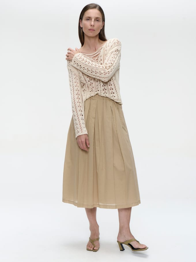 Alle voile cotton skirt | Beige - Beige / M