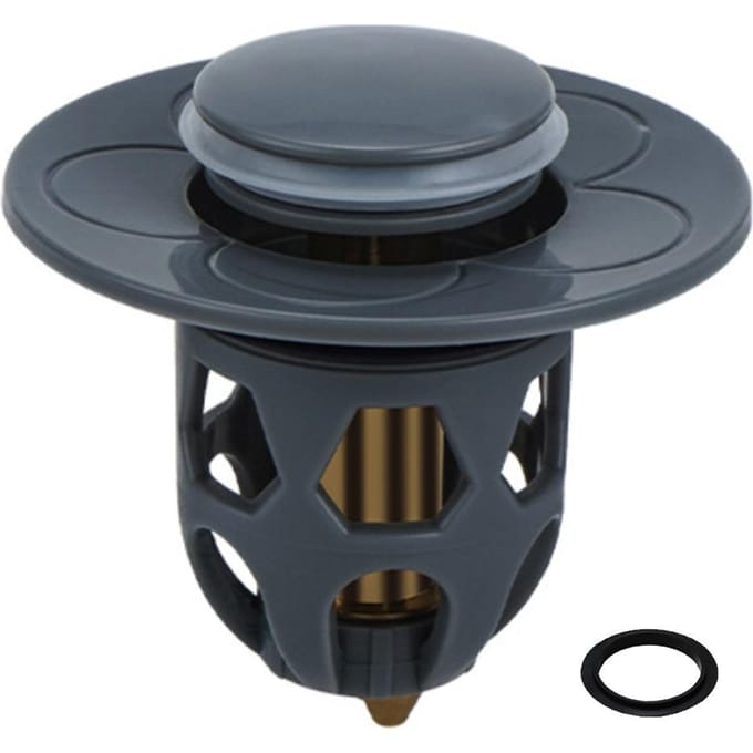 Afvoerplug RVS Up Afvoerplug Universele Afvoerplug voor Aanrecht Wastafel Badplug black