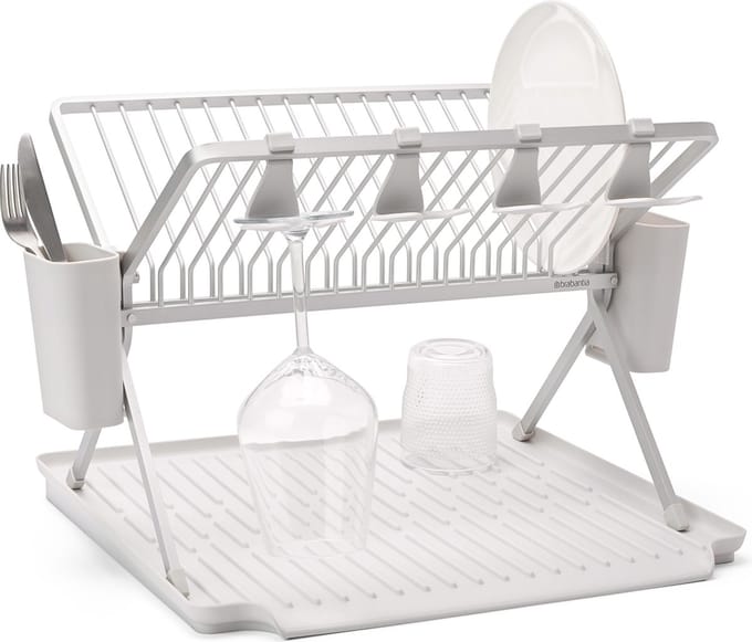 Brabantia SinkSide Afdruiprek - Inklapbaar - met Bestekhouder - Light Grey