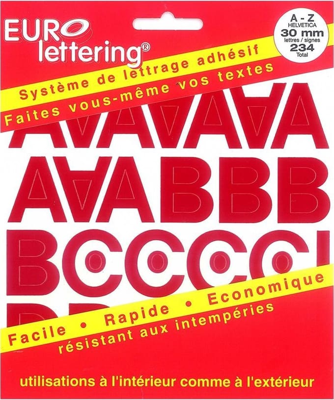 Eurolettering rood - 30 mm letters