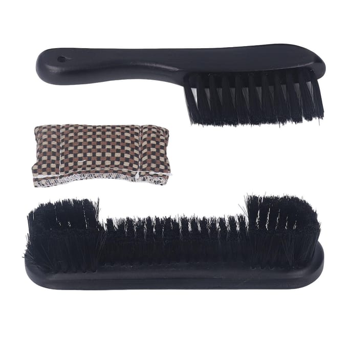 Ensemble de brosses de rail pour table de billard avec manche en bois Outils de nettoyage pour table de billard black