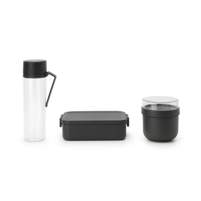 Brabantia Make & Take Ontbijt- en Lunchset - 3-delig - Kunststof - Dark Grey