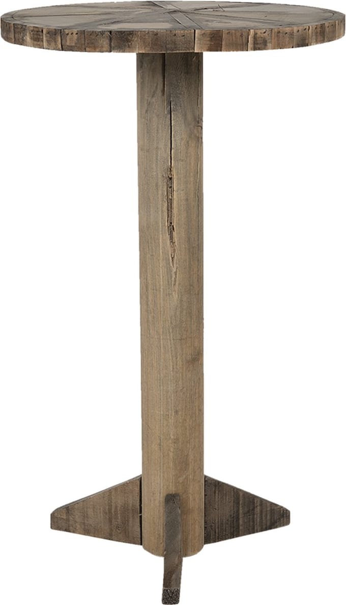 Clayre & Eef Bijzettafel Ø 38x62 cm Bruin Hout
