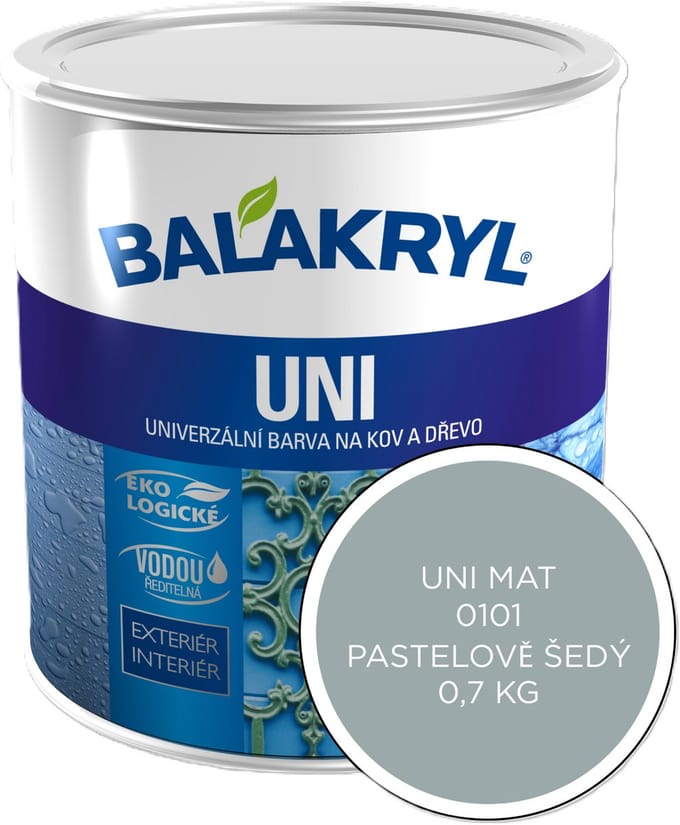 Balakryl UNI MAT 0,7kg, 0101 pastelgrijs