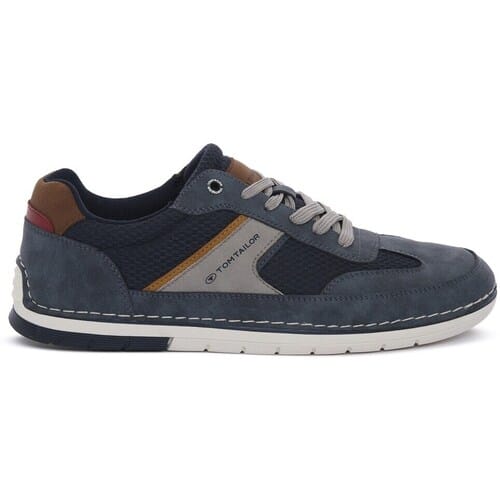 Tom Tailor - Sneakers met mesh inzetstukken - Maat 41 - navy