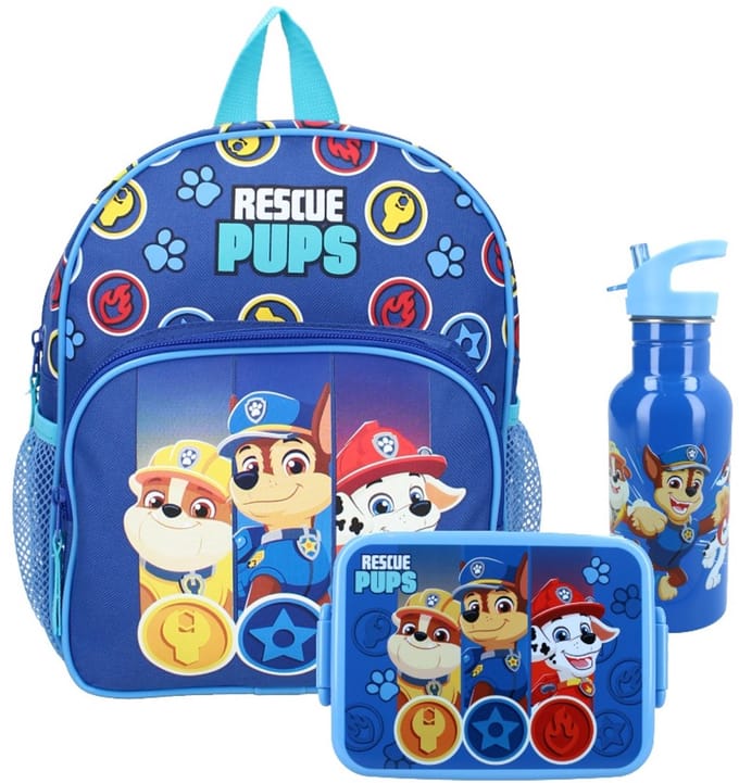 BTS set PAW Patrol Puptastic Days - Rugzak + Drinkfles + Lunchtrommel - Blauw
