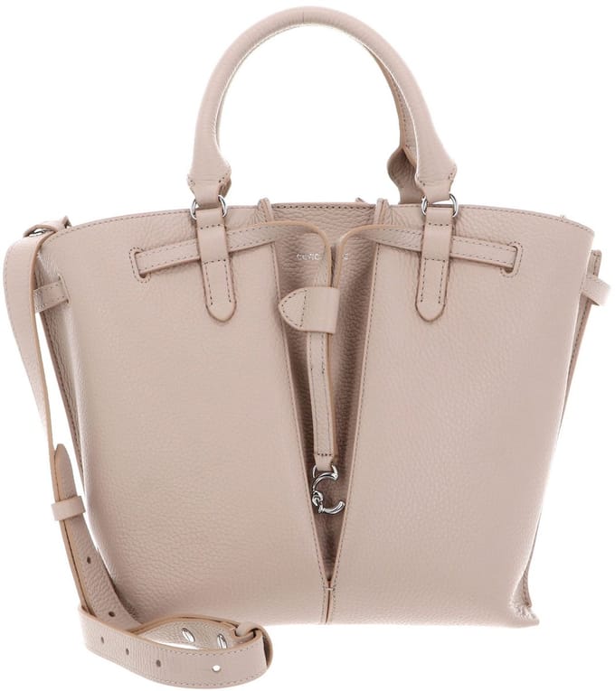COCCINELLE Leren Handtas Schoudertas Flores Handbag Grained Leather Rosette Oud roze