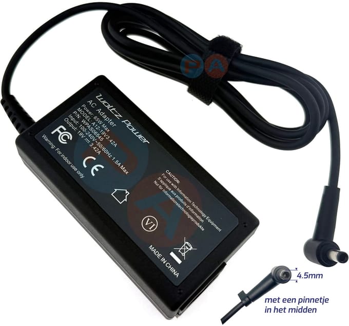 65W Laptop Oplader geschikt voor Asus B400A B400V - 4.5x3.0mm Center Pin