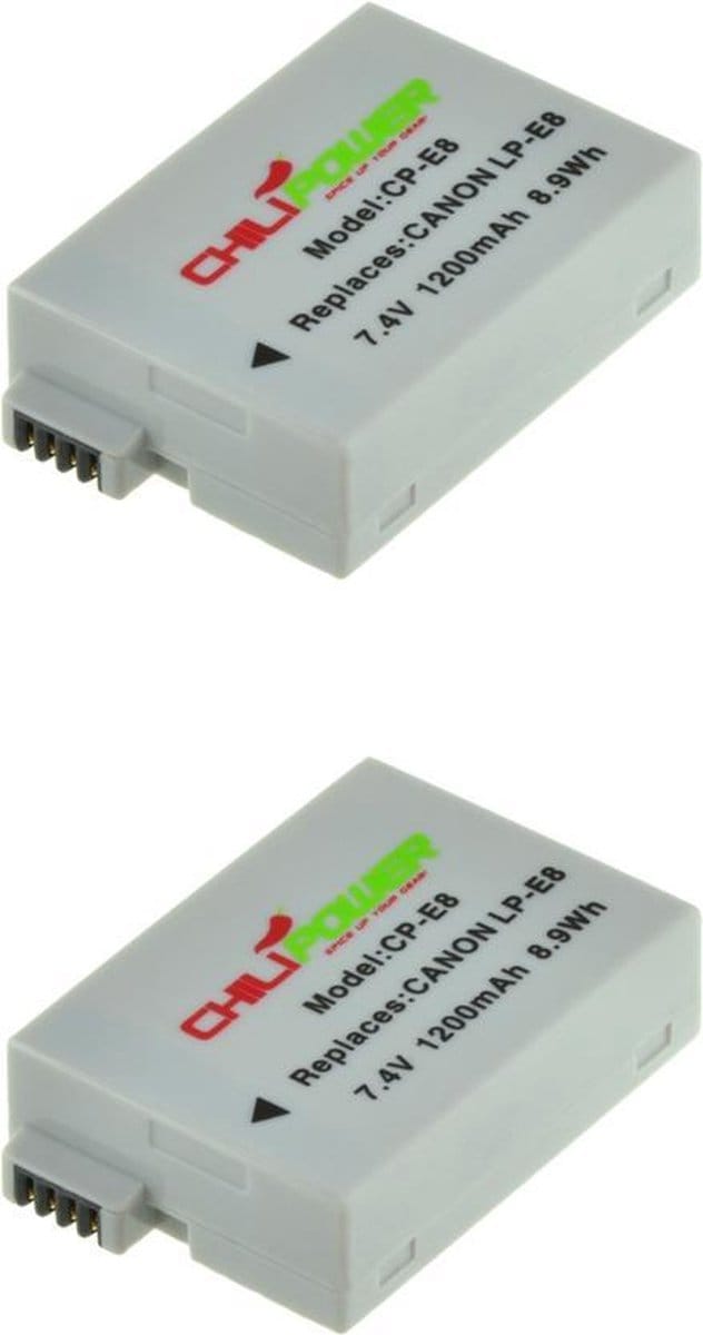 ChiliPower LP-E8 accu voor Canon - 1300mAh - 2-Pack