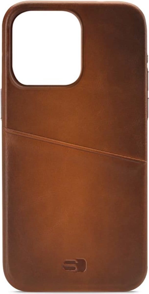 Senza - iPhone 14 Pro Hoesje - Echt Leren Back Case Bruin