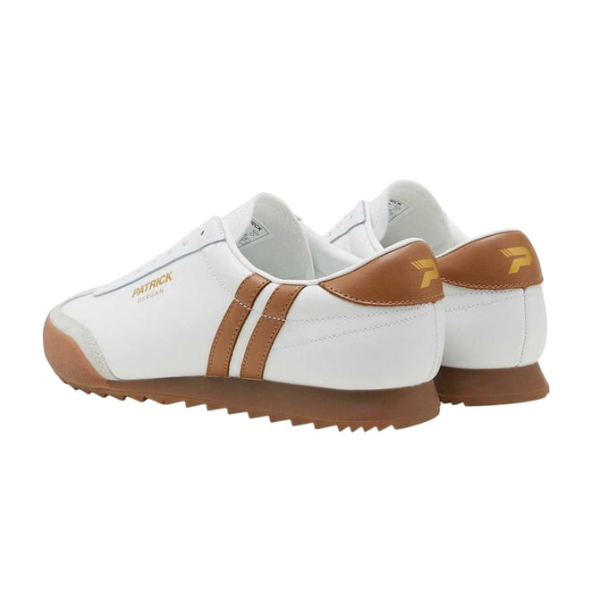 Patrick Mens Bergan Leren Sneakers (Wit/Tanis)