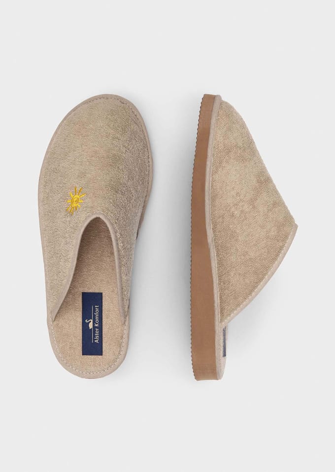 Pantoffels met flexibele zool - beige - Gr. 37 van Goldner Fashion