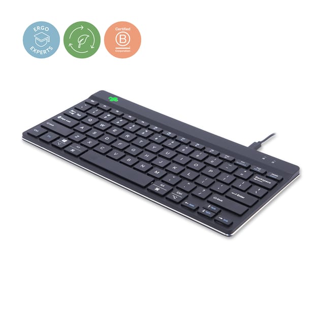 R-Go Tools R-Go Compact Break - keyboard - QWERTY - US - black - Toetsenbord - Engels (US international) - Zwart