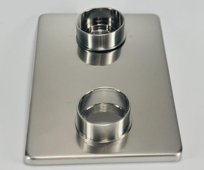 Wiesbaden Verlengset - Geborsteld Staal t.b.v. 2-Knops Douchethermaat - 8 mm.