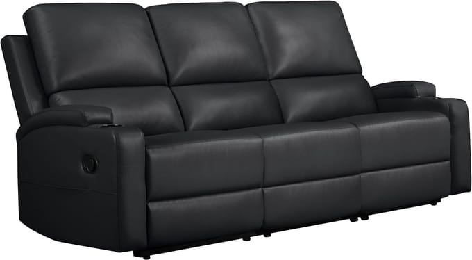 Dallas-3Zitsbank - 2 Relaxfauteuils - Zwart PU