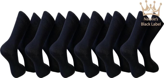 Nakkie's katoenen sokken - 6 paar - Maat 47/50 - Zwart
