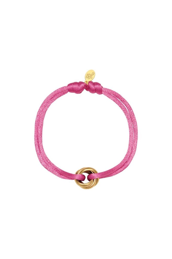Satijnen armband Knot - Verstelbaar - One Size - Pink - Trendy