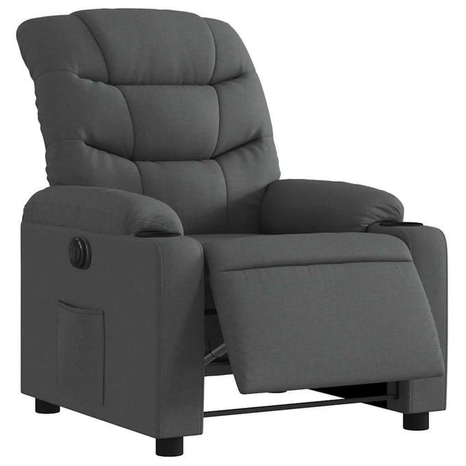 vidaXL - Fauteuil - elektrisch - verstelbaar - stof - donkergrijs