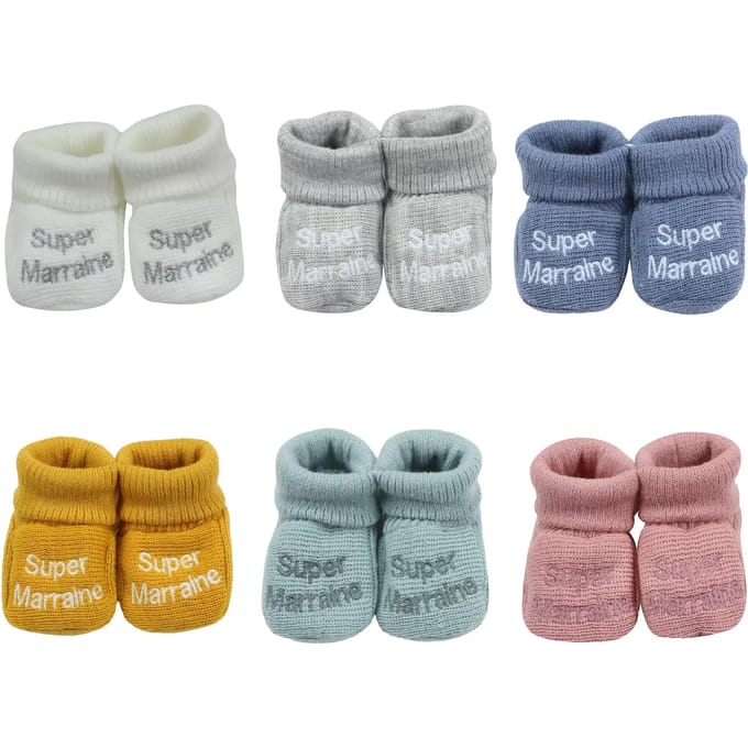 Babyslofjes Trois Kilos Sept Super Parrain/Marraine (x6)