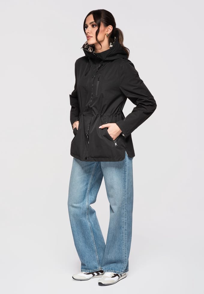 OMBRE Jas - Lange Mouw - Rits - Effen Zwart M