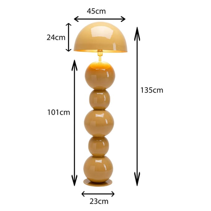 KARE vloerlamp Candy, bruin, staal, hoogte 125 cm, E27