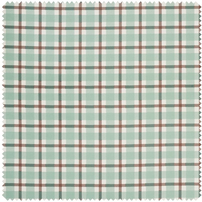 Katoenen stof "British check Green"