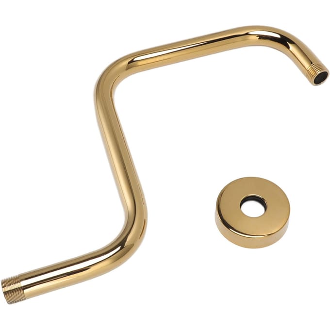Douche verlengarm RVS hoge douchearm met flens wandgemonteerde douchekop beige