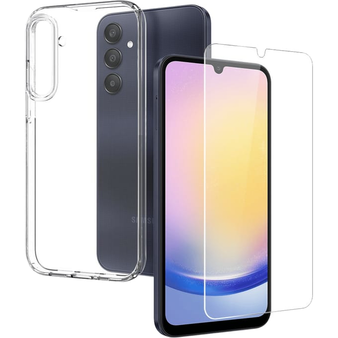 Northjo Samsung Galaxy A25 Hoesje en Screenprotector Transparant